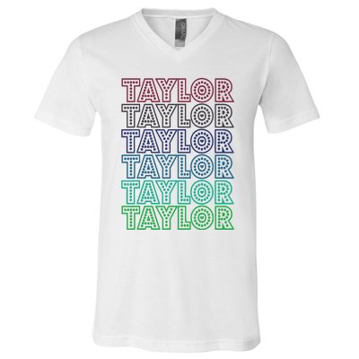 Taylor First Name I Love Taylor V-Neck T-Shirt