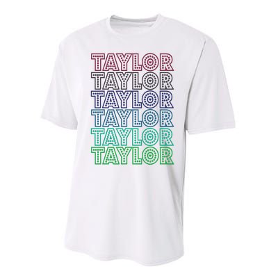 Taylor First Name I Love Taylor Performance Sprint T-Shirt