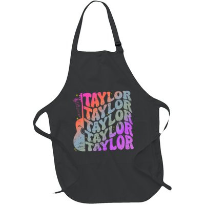 Taylor First Name Personalized Groovy 80S Full-Length Apron With Pockets