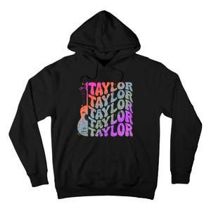 Taylor First Name Personalized Groovy 80S Tall Hoodie