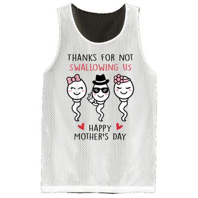 Thanks For Not Swallowing Us Happy Mother's Day Funny Mesh Reversible Basketball Jersey Tank