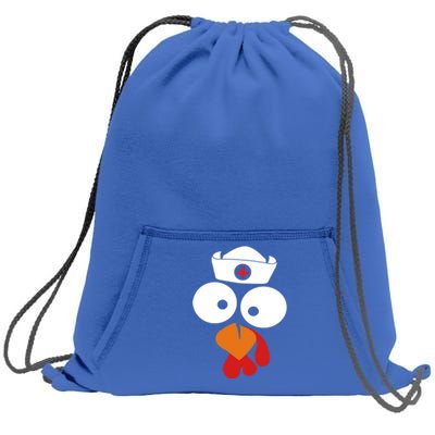 Turkey Face Nurse Gift For Nurse Doctor Thanksgiving Day Gift Sweatshirt Cinch Pack Bag