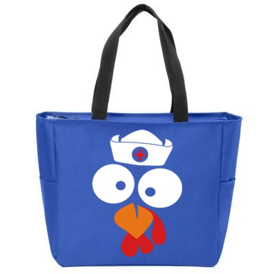 Turkey Face Nurse Gift For Nurse Doctor Thanksgiving Day Gift Zip Tote Bag