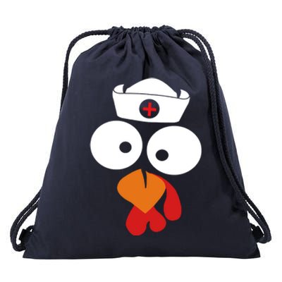 Turkey Face Nurse Gift For Nurse Doctor Thanksgiving Day Gift Drawstring Bag