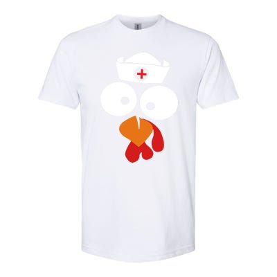 Turkey Face Nurse Gift For Nurse Doctor Thanksgiving Day Gift Softstyle® CVC T-Shirt