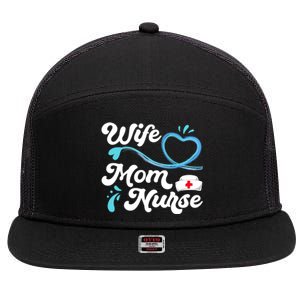 Tee For Nurses Lpn Bsn Rn Np Wife Mom Nurse Gift 7 Panel Mesh Trucker Snapback Hat