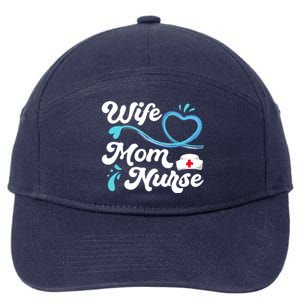 Tee For Nurses Lpn Bsn Rn Np Wife Mom Nurse Gift 7-Panel Snapback Hat