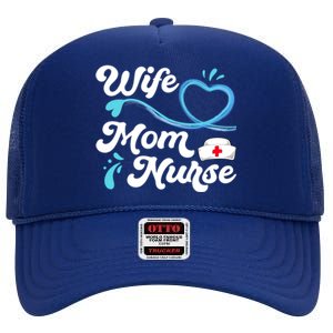 Tee For Nurses Lpn Bsn Rn Np Wife Mom Nurse Gift High Crown Mesh Back Trucker Hat