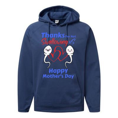 Thanks For Not Swallowing Us Happy Mothers Day Fathers Day Cute Performance Fleece Hoodie