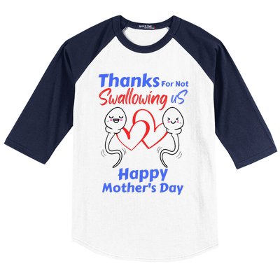 Thanks For Not Swallowing Us Happy Mothers Day Fathers Day Cute Baseball Sleeve Shirt