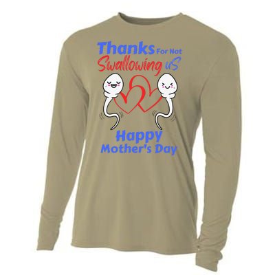 Thanks For Not Swallowing Us Happy Mothers Day Fathers Day Cute Cooling Performance Long Sleeve Crew