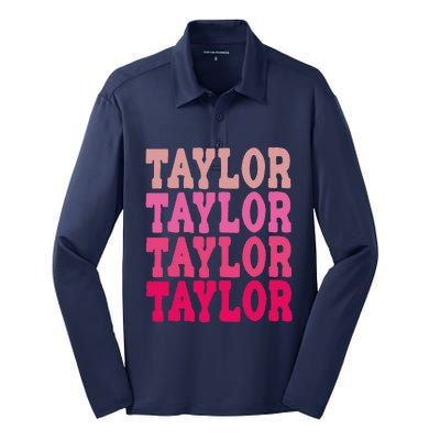 Taylor First Name Personalized Birthday Silk Touch Performance Long Sleeve Polo