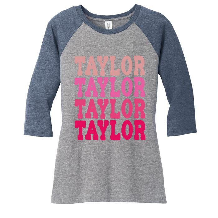 Taylor First Name Personalized Birthday Women's Tri-Blend 3/4-Sleeve Raglan Shirt