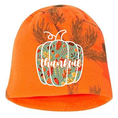 Thankful Fall Nature Pumpkin Kati - Camo Knit Beanie