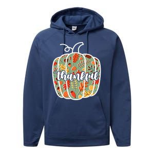 Thankful Fall Nature Pumpkin Performance Fleece Hoodie