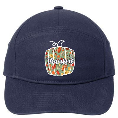 Thankful Fall Nature Pumpkin 7-Panel Snapback Hat