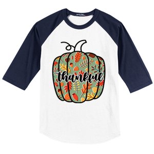 Thankful Fall Nature Pumpkin Baseball Sleeve Shirt