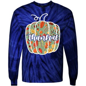 Thankful Fall Nature Pumpkin Tie-Dye Long Sleeve Shirt