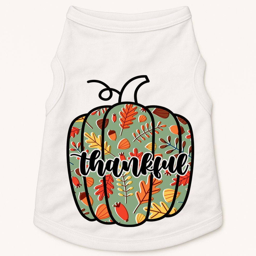 Thankful Fall Nature Pumpkin Doggie Tank