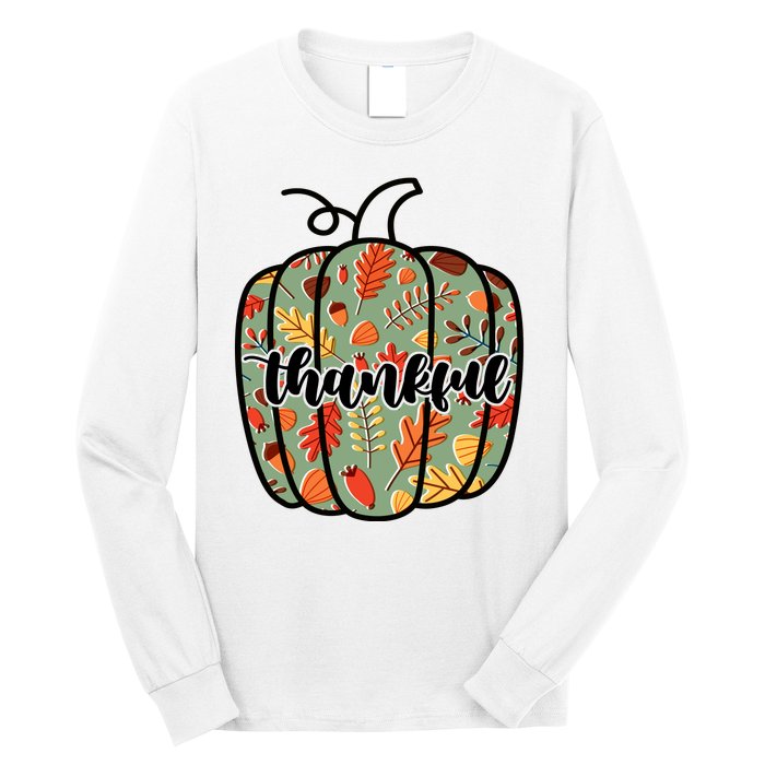 Thankful Fall Nature Pumpkin Long Sleeve Shirt