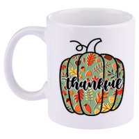 Thankful Fall Nature Pumpkin 11oz C Handle Ceramic Mug