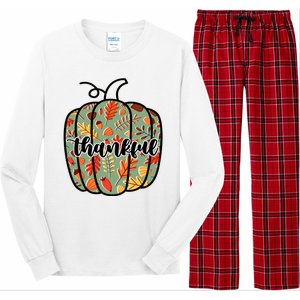 Thankful Fall Nature Pumpkin Long Sleeve Pajama Set