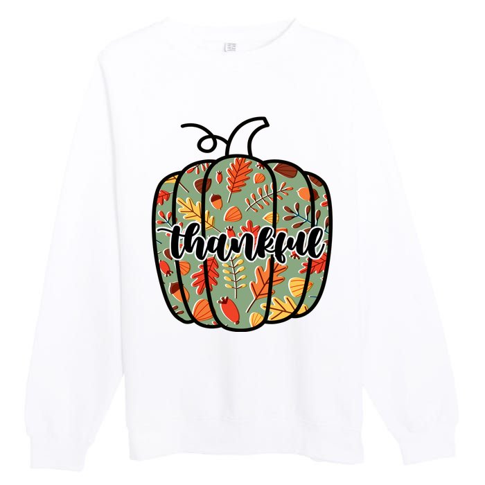 Thankful Fall Nature Pumpkin Premium Crewneck Sweatshirt