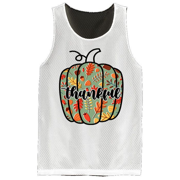 Thankful Fall Nature Pumpkin Mesh Reversible Basketball Jersey Tank