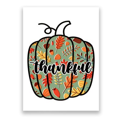 Thankful Fall Nature Pumpkin Poster