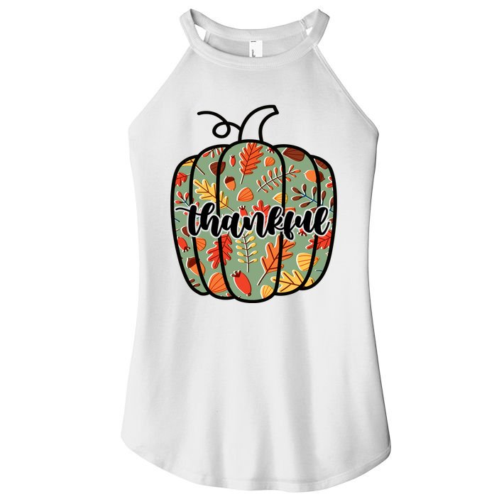 Thankful Fall Nature Pumpkin Women's Perfect Tri Rocker Tank