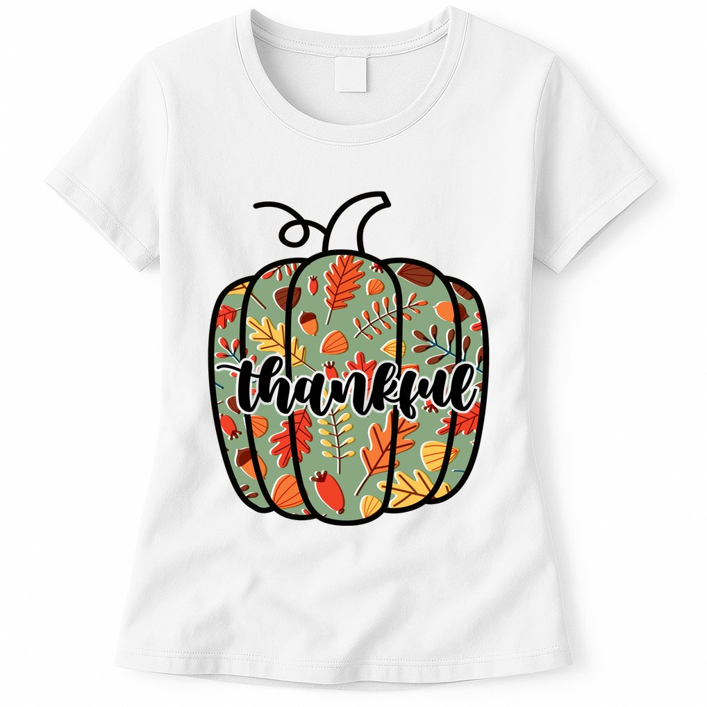Thankful Fall Nature Pumpkin Womens T-Shirt