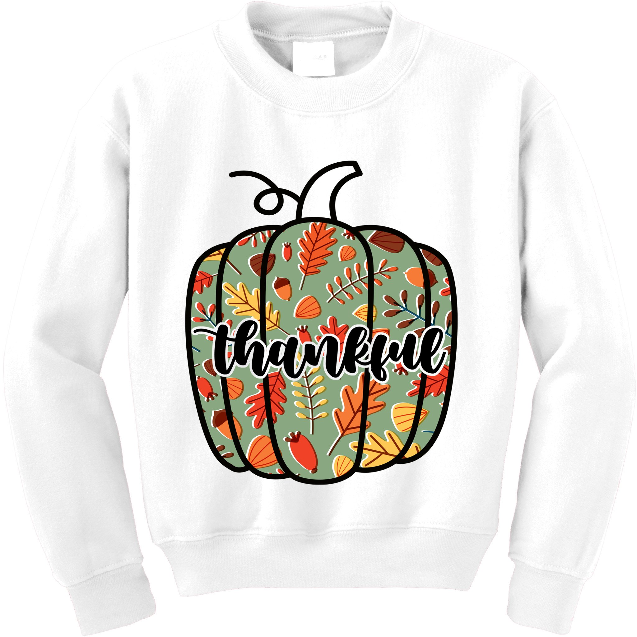 Thankful Fall Nature Pumpkin Kids Sweatshirt