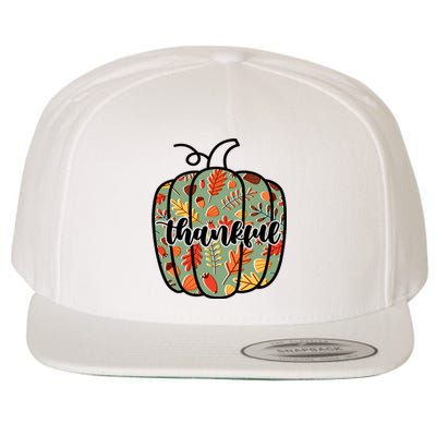 Thankful Fall Nature Pumpkin Wool Snapback Cap