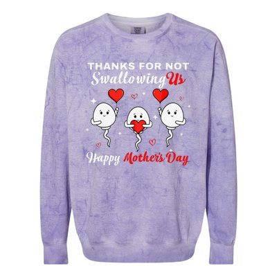 Thanks For Not Swallowing Us Happy Mothers Day Fathers Day Colorblast Crewneck Sweatshirt