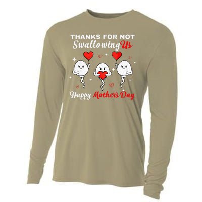 Thanks For Not Swallowing Us Happy Mothers Day Fathers Day Cooling Performance Long Sleeve Crew