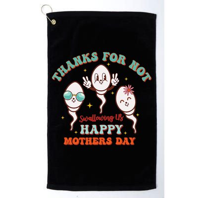 Thanks For Not Swallowing Us Funny Mother's Day Mom Mommy Golf Towel