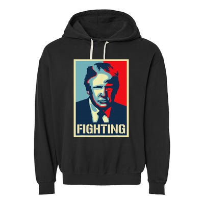 Trump Fight Never Stop Saving America Design Garment-Dyed Fleece Hoodie