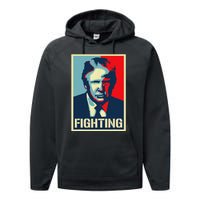 Trump Fight Never Stop Saving America Design Performance Fleece Hoodie