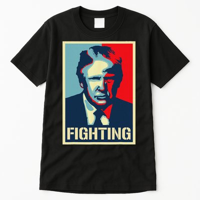 Trump Fight Never Stop Saving America Design Tall T-Shirt