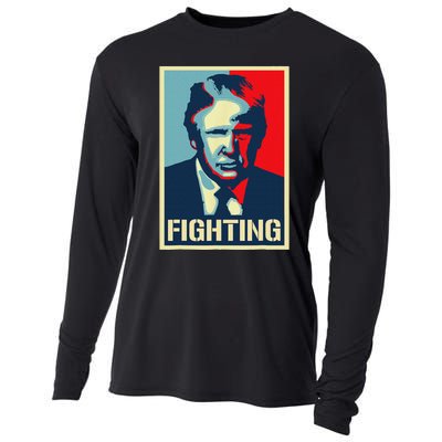 Trump Fight Never Stop Saving America Design Cooling Performance Long Sleeve Crew