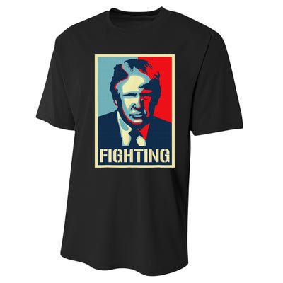 Trump Fight Never Stop Saving America Design Performance Sprint T-Shirt