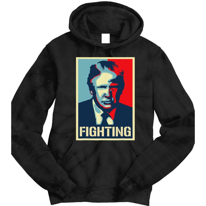 Trump Fight Never Stop Saving America Design Tie Dye Hoodie