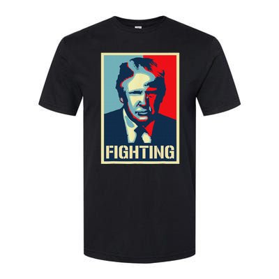 Trump Fight Never Stop Saving America Design Softstyle CVC T-Shirt