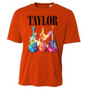 Taylor First Name Personalized Groovy 80S 90S Cooling Performance Crew T-Shirt