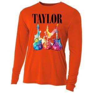 Taylor First Name Personalized Groovy 80S 90S Cooling Performance Long Sleeve Crew