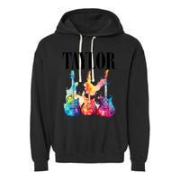 Taylor First Name Personalized Groovy 80S 90S Garment-Dyed Fleece Hoodie
