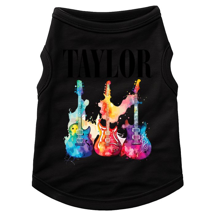 Taylor First Name Personalized Groovy 80S 90S Doggie Tank