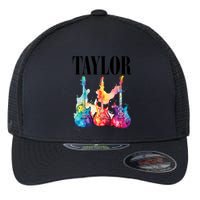 Taylor First Name Personalized Groovy 80S 90S Flexfit Unipanel Trucker Cap