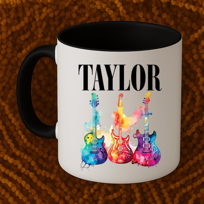 Taylor First Name Personalized Groovy 80S 90S Mug