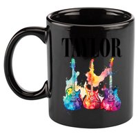 Taylor First Name Personalized Groovy 80S 90S 11oz C Handle Ceramic Mug